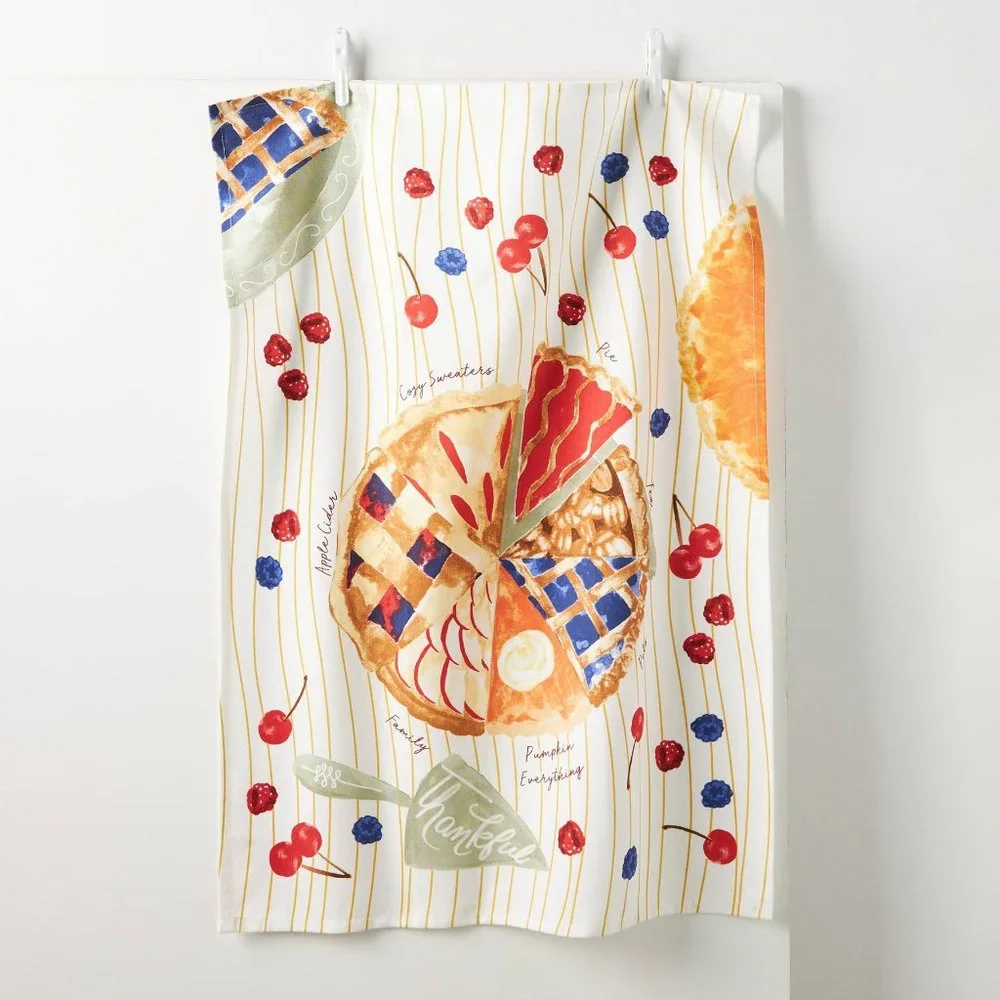 Anthropologie Pie Chart Dish Towel